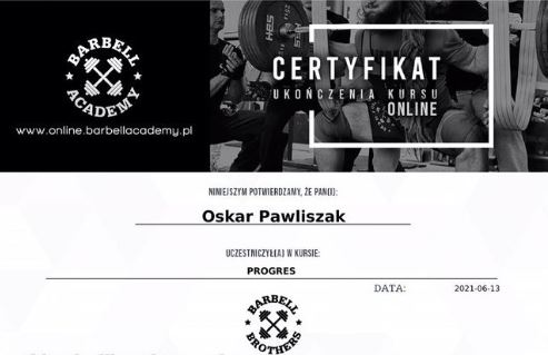 Certyfikat Trenera Pawliszaka